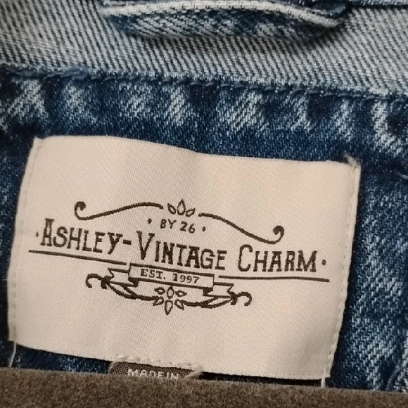 Ashley-Vintage Charm Acid Wash Denim Jacket - Blue - Picture 3 of 14